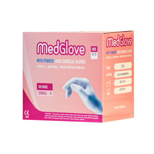 5. MedGlove Latex cərrahi pudralı əlcək-steril